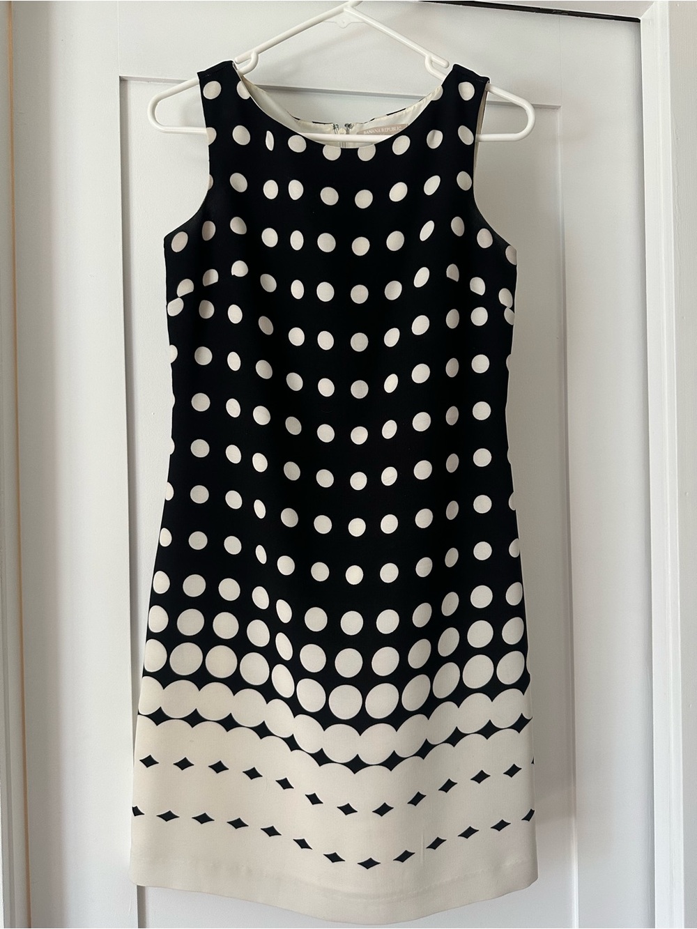Banana Republic Black and White Polka Dot Sheath Dress